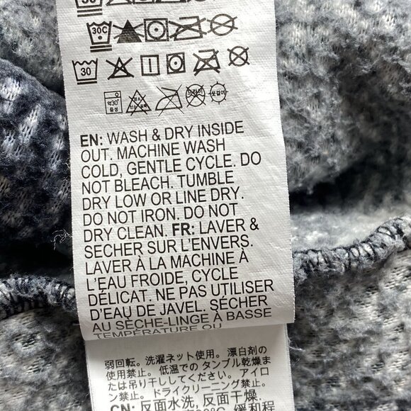 BILLABONG Women Fleece Jacket Sz M Black White Snap Closure Checker Beach 5-37 - Picture 12 of 16